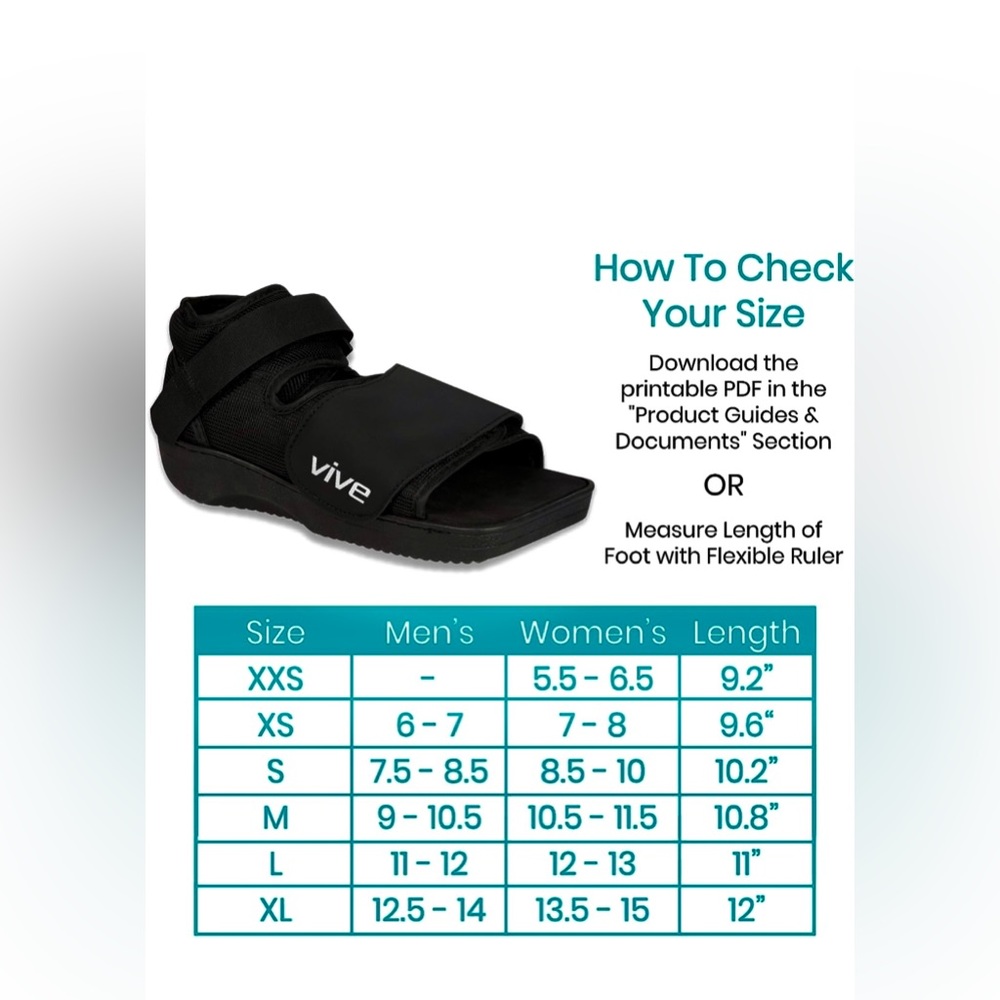 Vive Post Op Shoe - Lightweight Medical Walking Boot SIZE MEDIUM